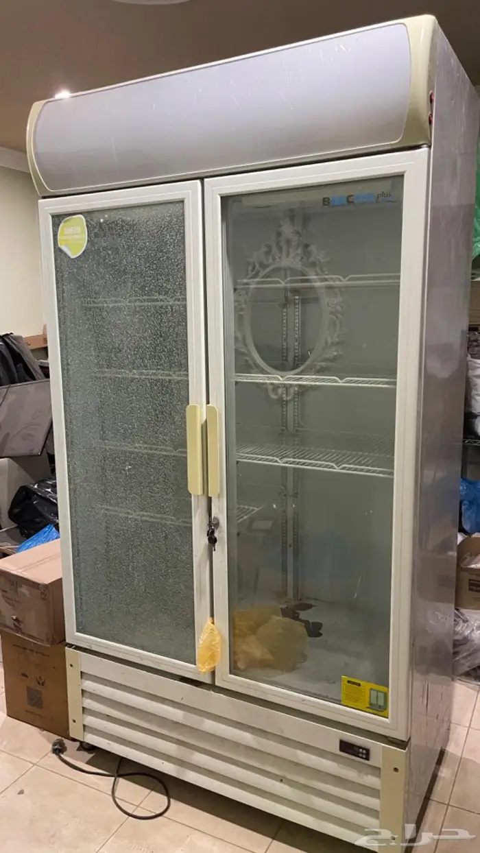 ثلاجة عرض بابين زجاج BANCOOL مستخدمه 1