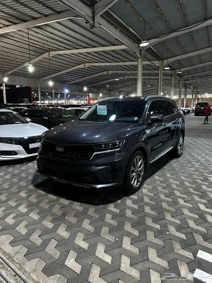 كيا سورنتو ازرق غامق 2021 ديزل بطاقة جمركية وارد كوريا 2