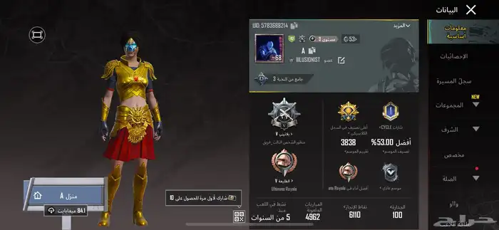 حساب ببجي للبيع 40