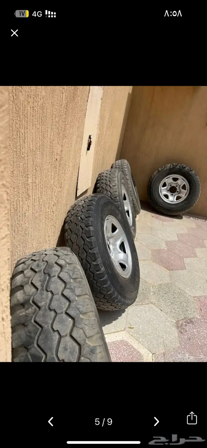 جنوط ديزل 6 انش مع كفرات حجري دنلوب 6