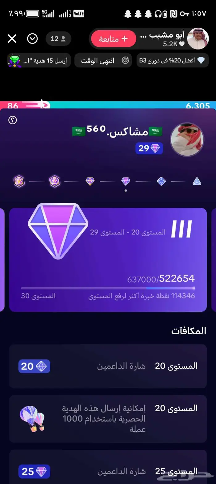 حساب تيك توك لفل 29 0