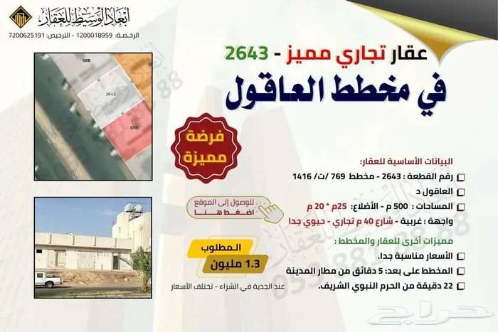 ارض مفروزة في مخطط العوينة ( العاقول ) في المدينة المنورة 8