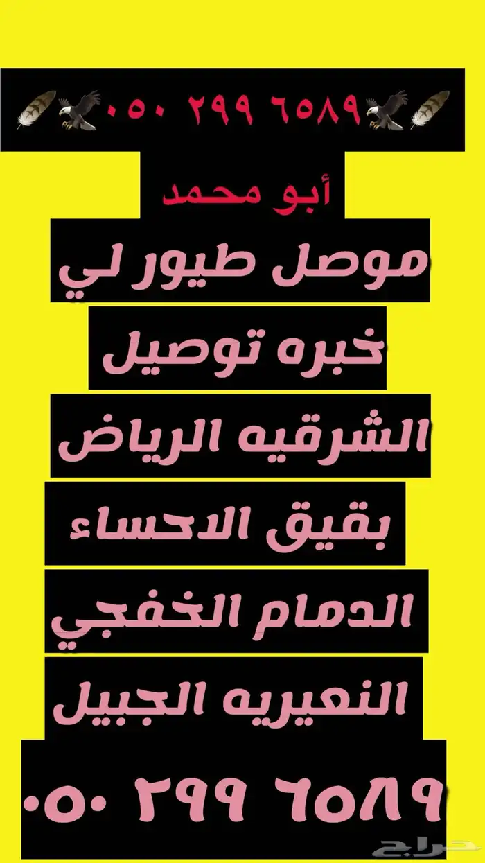 توصيل طيور موصل صقور نقل مناطق المملكة 2