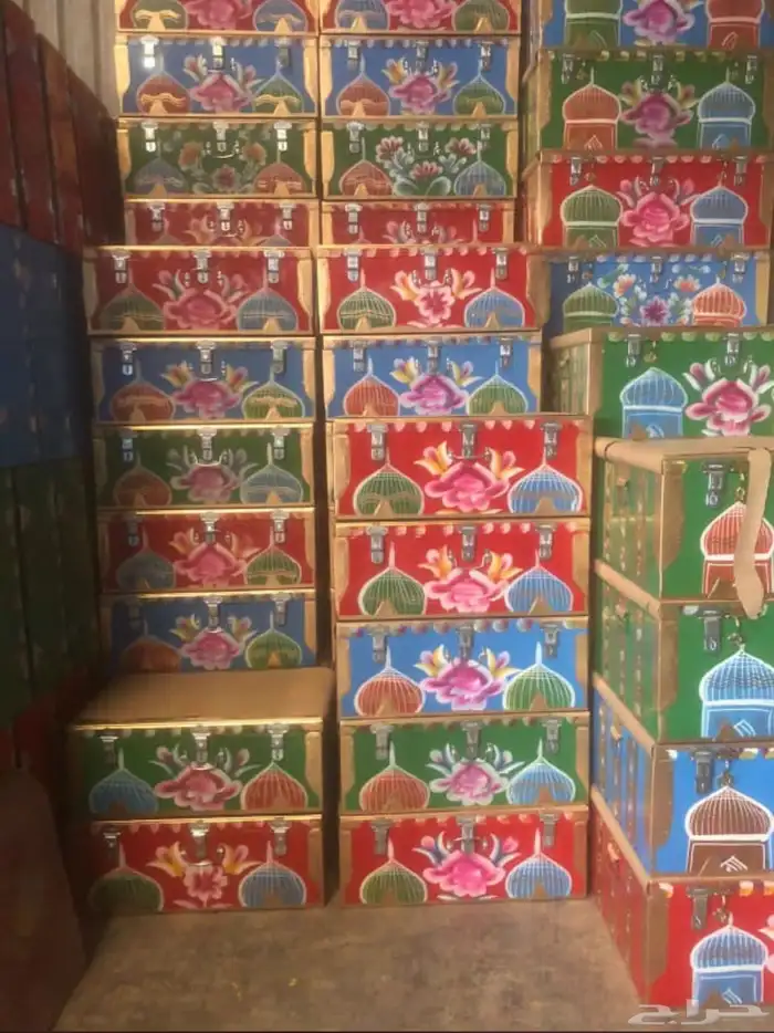 صناديق حديد كويتي مجلفن بألوان مختلفة بالحبه والطقم 5