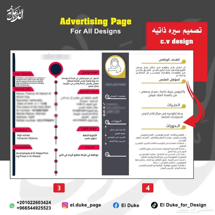 تصميم سيرة ذاتية احترافية في نفس اليوم 1