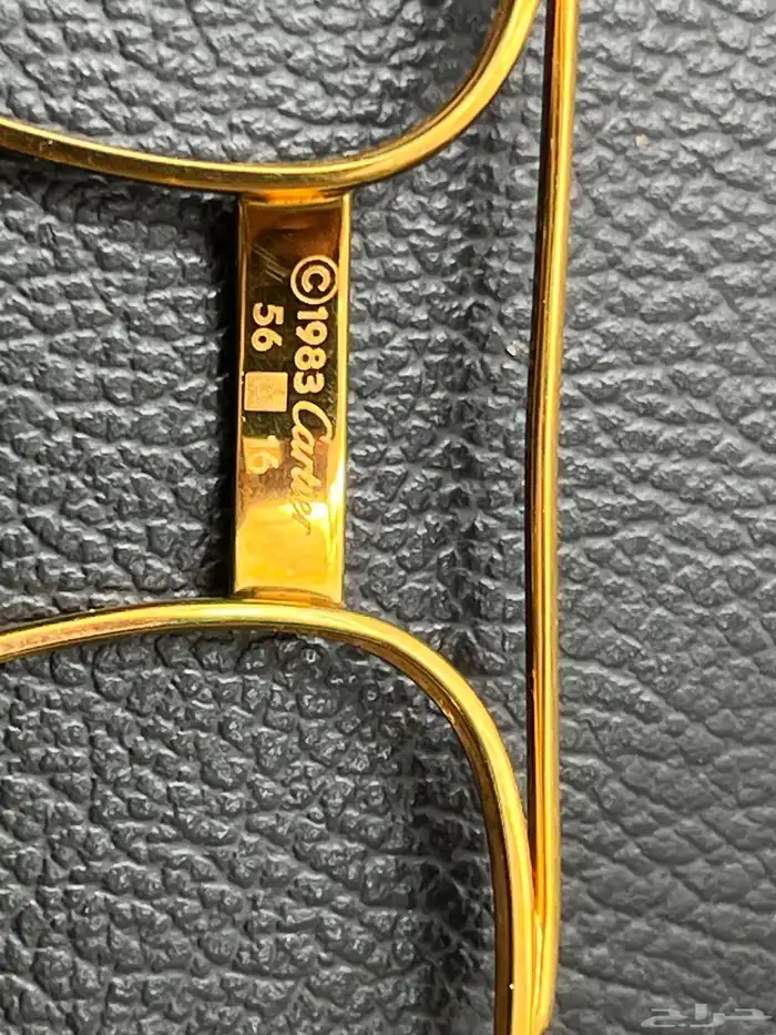 إطار نظاره شمبر Cartier أصلي صنع فرنسا مطلي بالذهب و مختوم 5