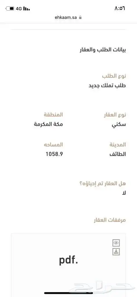 للبيع قطعة ارض الطائف غرب العرفاء المساحه 1000م 2