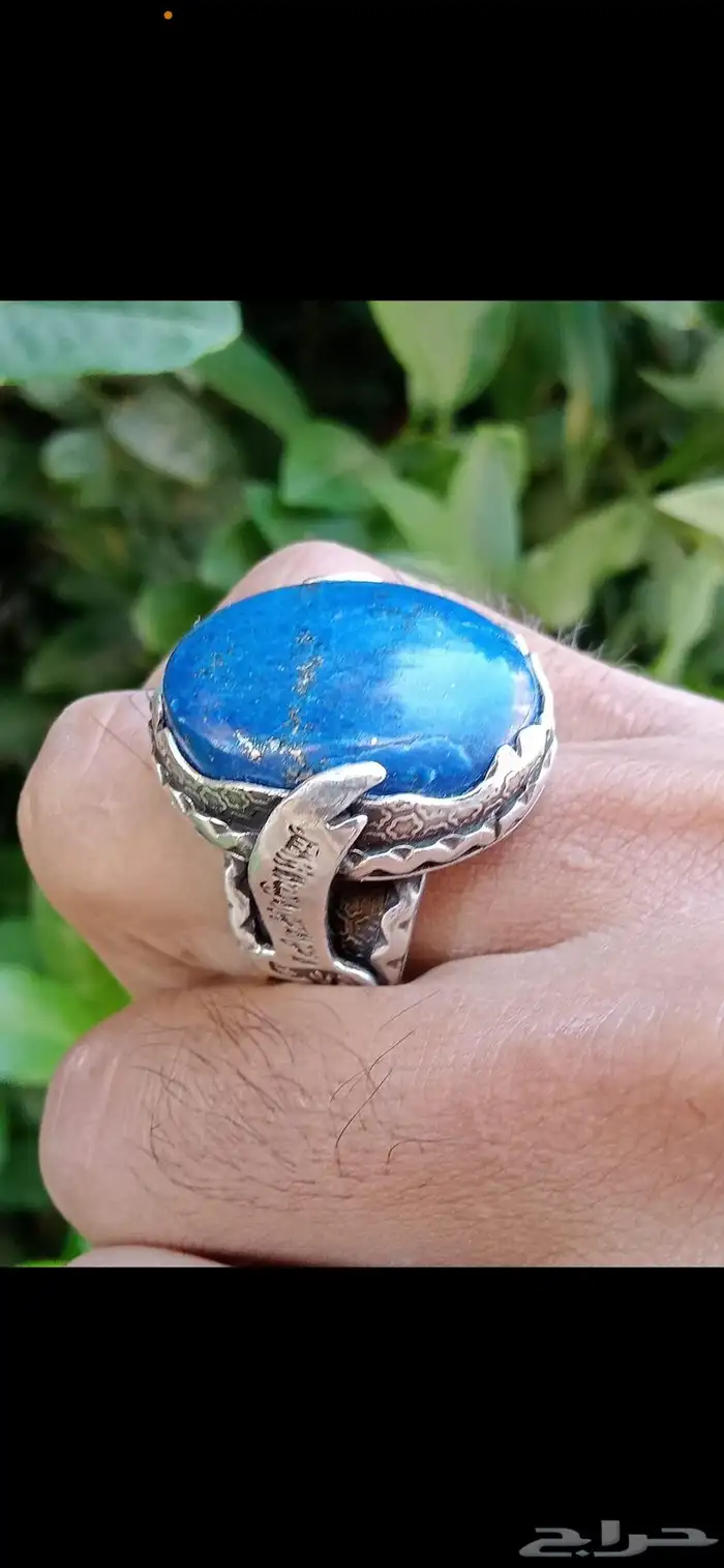 خاتمين فضه عيار 925 احجار طبيعيه 3