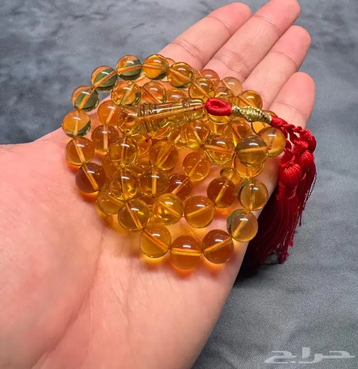 سبحة كهرمان شفاف حر 2