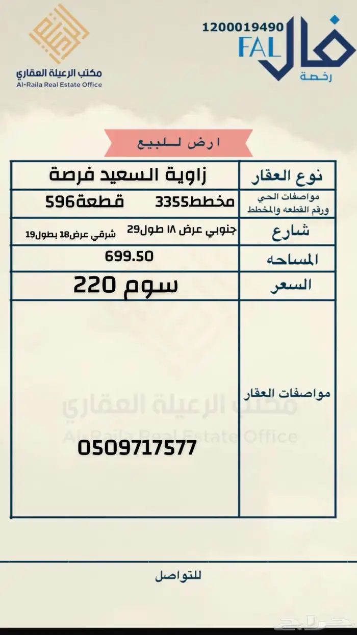 زاوية بالسعيد للبيع فرصه 0