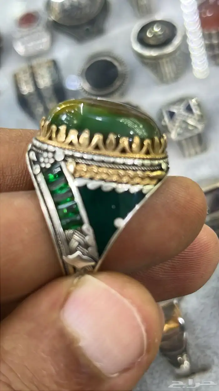 احجار كريمه خواتم وسبح طبيعي اصلي وفضه إيطالي عيار 925 24