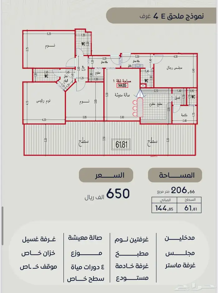 شقق تمليك بطحاء قريش فاخرة بجوار جامع السريع ب 369 4
