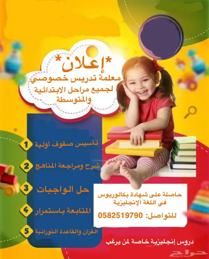 معلمة تدريس خصوصي واللغة الإنجليزية 0