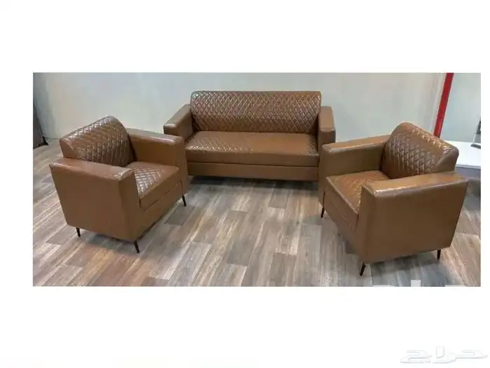 new sofa sets جديد طقم كنب مكتبي جلد بني حق مكتب 0
