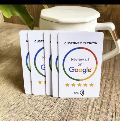 استاند تقييم قوقل بتقنية NFC و QR Code   بطاقة يدوية مجانية index