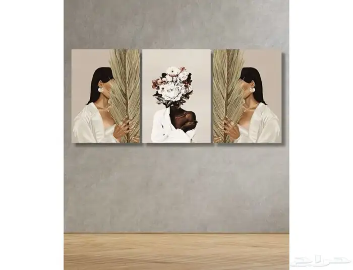 كنب مفرد بوكليه و لوحات جداريه 3