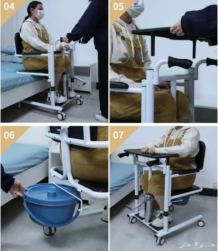 كرسي حمام يساعد على حملة المريض بسهولة 0