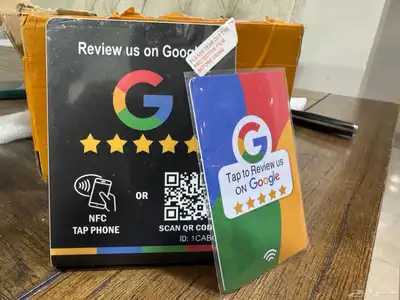 استاند تقييم قوقل بتقنية NFC و QR Code   بطاقة يدوية مجانية index