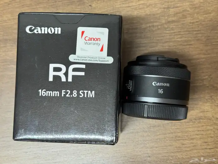 عدسة كانون شبه جديدة canon rf 16mm .. f2.8 0