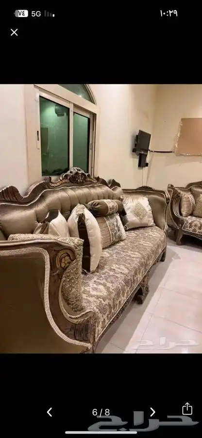 كنب تركي كامل مع جميع اغراضه 1
