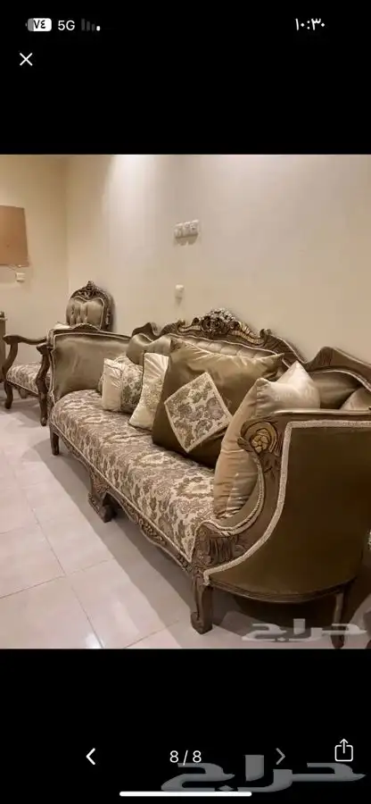 كنب تركي كامل مع جميع اغراضه 5