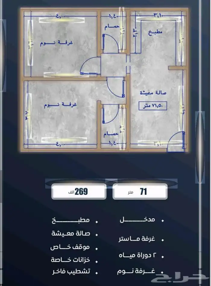 شقق غرفتين و3و4 للتمليك اوالاستثمار في ابحر الشمالية الفال 7