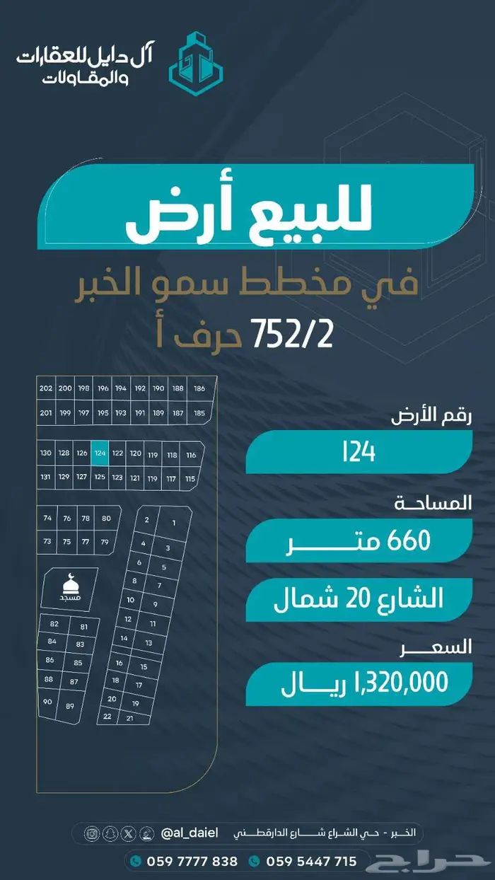 للبيع اراضي في مخطط سمو الخبر مخطط الإبداع والفن المعماري 20