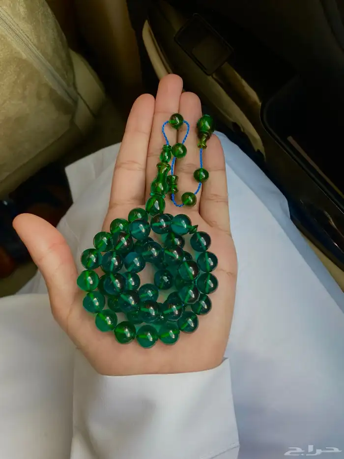 سبحة فاتوران زمردي شفاف ( يغلف مع الوقت ) 0