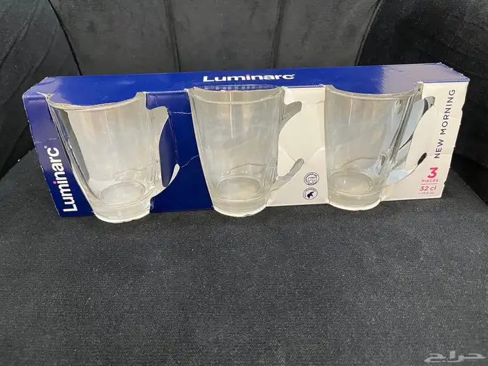 طقم فناجين شاي زجاج سعة 320 مل luminarc و ماكينة قهوة 0
