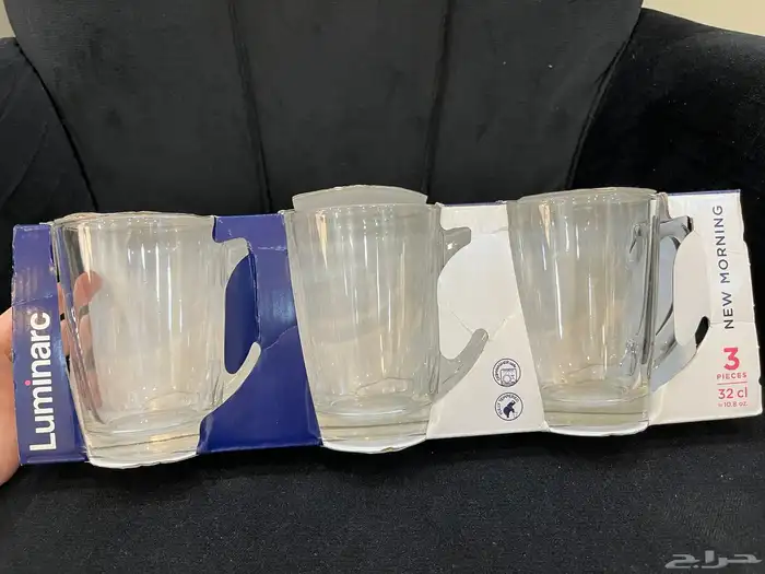 طقم فناجين شاي زجاج سعة 320 مل luminarc و ماكينة قهوة 1