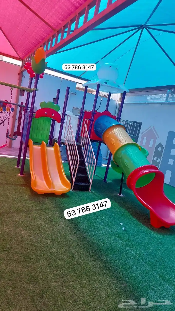 لعبة جماعية كبيرة قبة برج مع مراجيح وزحاليق للالطفال 3