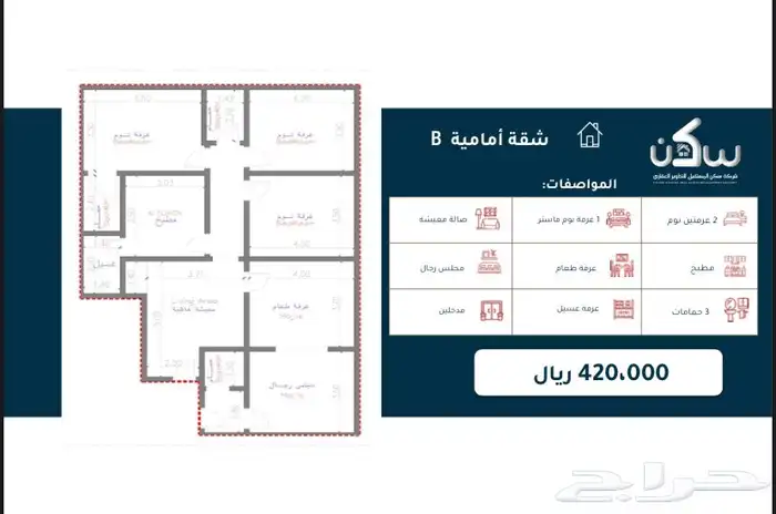 شقق تحت الانشاء 5 4غرف مخطط شمس العروس للاستثمار 9