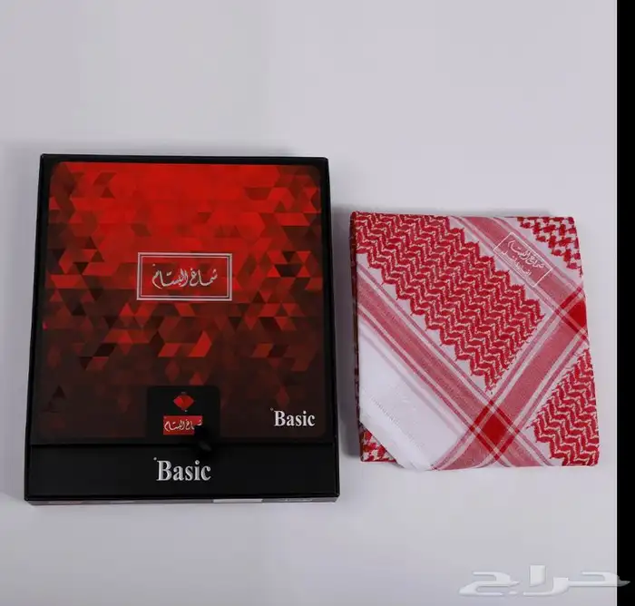 شماغ البسام بيسك الاحمر الغامق 0