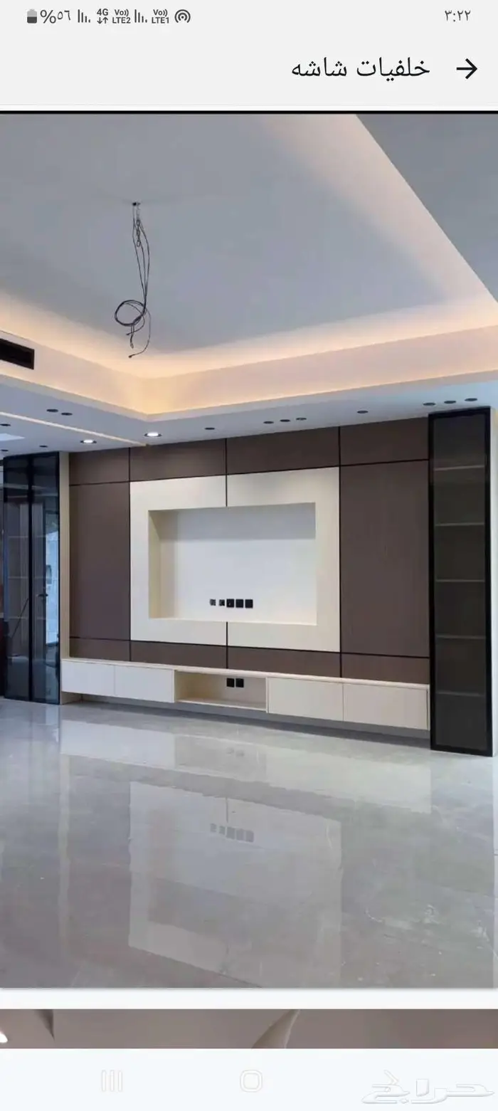 ديكورات داخليه خلفيات تلفاز سرير صفائح حجريه 7