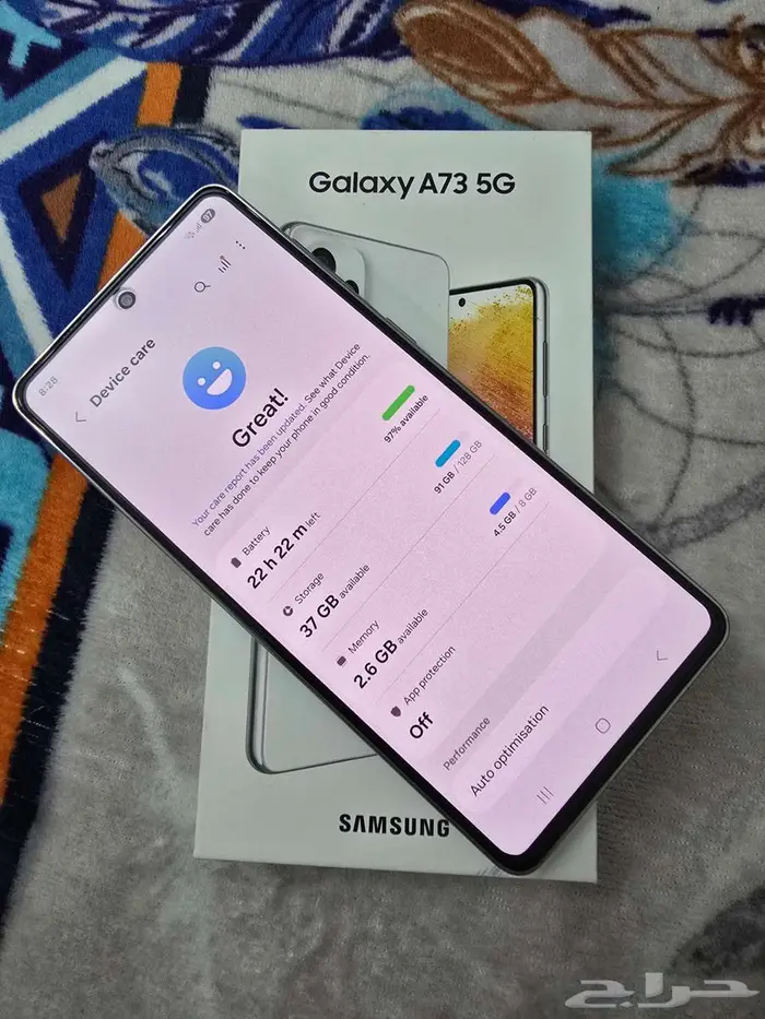 جوال سامسونج اي 73 فايف جي 128 جيجا رام 8 جيجا شريحتين أبيض 4