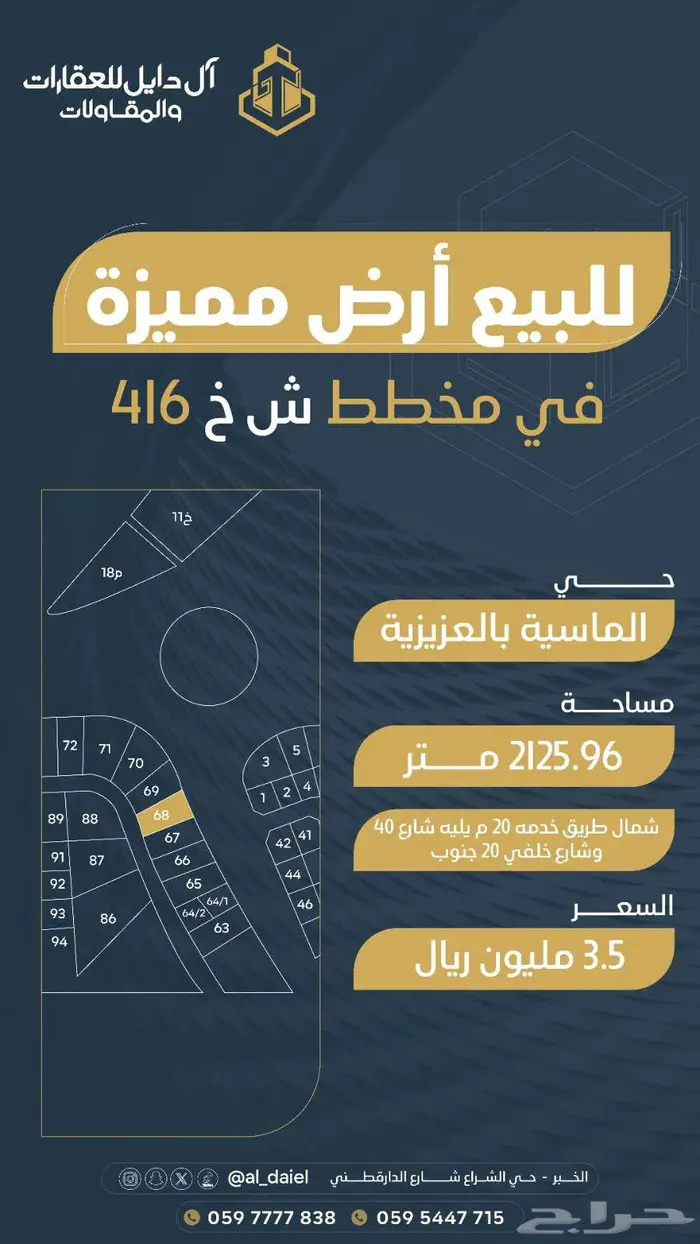 للبيع اراضي بمساحات مختلفه في مخططات العزيزيه الخبر 18