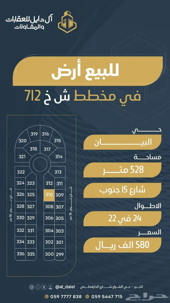 للبيع اراضي بمساحات مختلفه في مخططات العزيزيه الخبر 20
