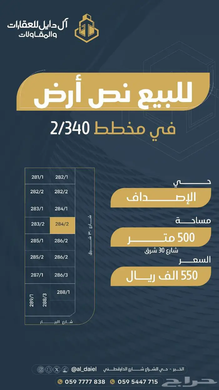للبيع اراضي بمساحات مختلفه في مخططات العزيزيه الخبر 7