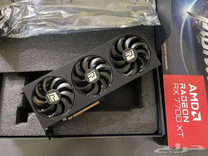 كرت شاشة amd rx7700xt gpu rx 7700 xt 12GB OC ثلاث مراوح 15