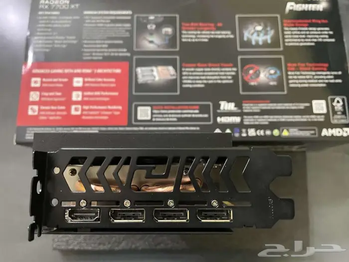 كرت شاشة amd rx7700xt gpu rx 7700 xt 12GB OC ثلاث مراوح 8