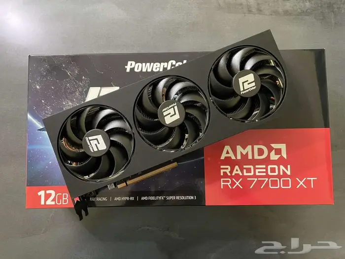 كرت شاشة amd rx7700xt gpu rx 7700 xt 12GB OC ثلاث مراوح 0