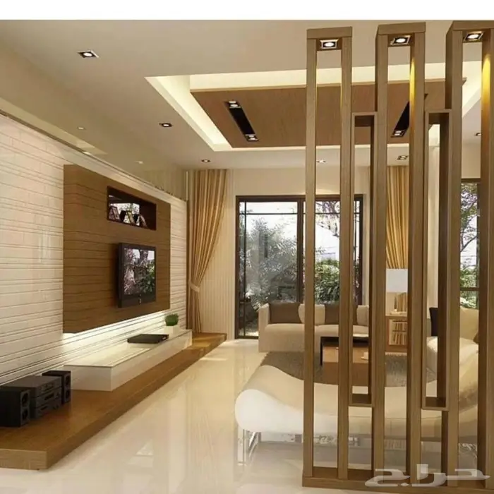 ديكورات داخليه خلفيات تلفاز سرير صفائح حجريه 9