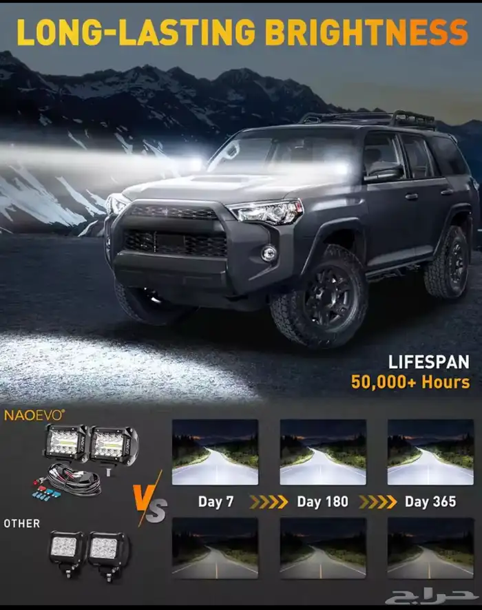 كشافات كبوت لجميع انواع السيارات 180 ريال فقط مع القاعدة 1