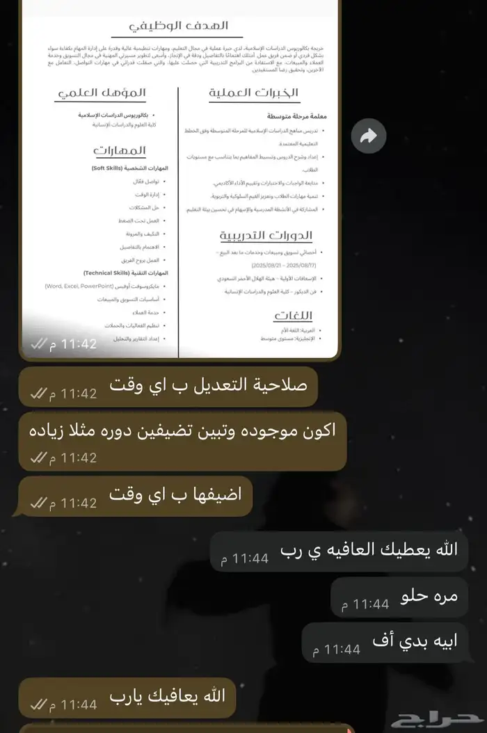 سيرة ذاتية عربي   انجليزي بسعر رمزي 1