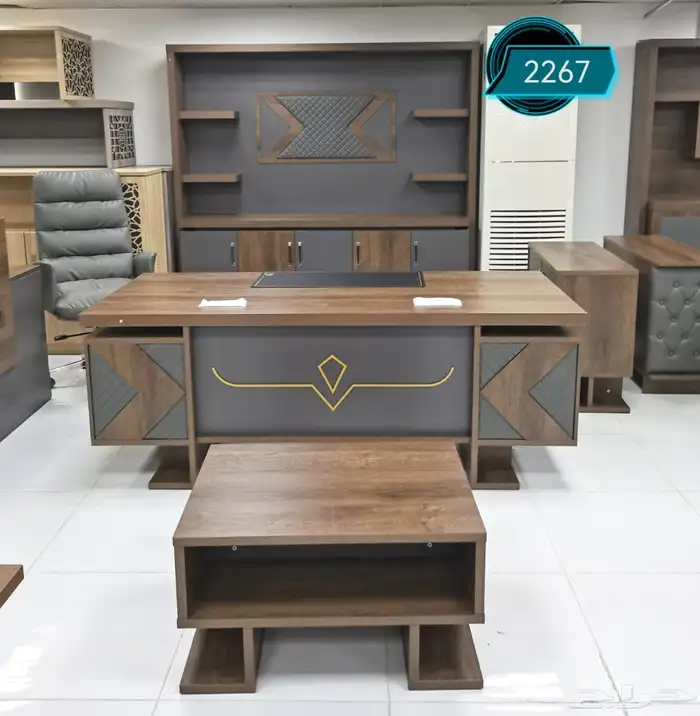 office furniture جديد طقم مكتب مدير و مكاتب كامل مع كراسي 0