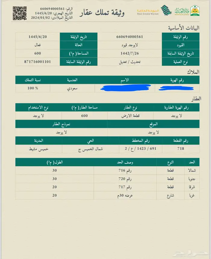 شمال خميس مشيط مخطط 691 0