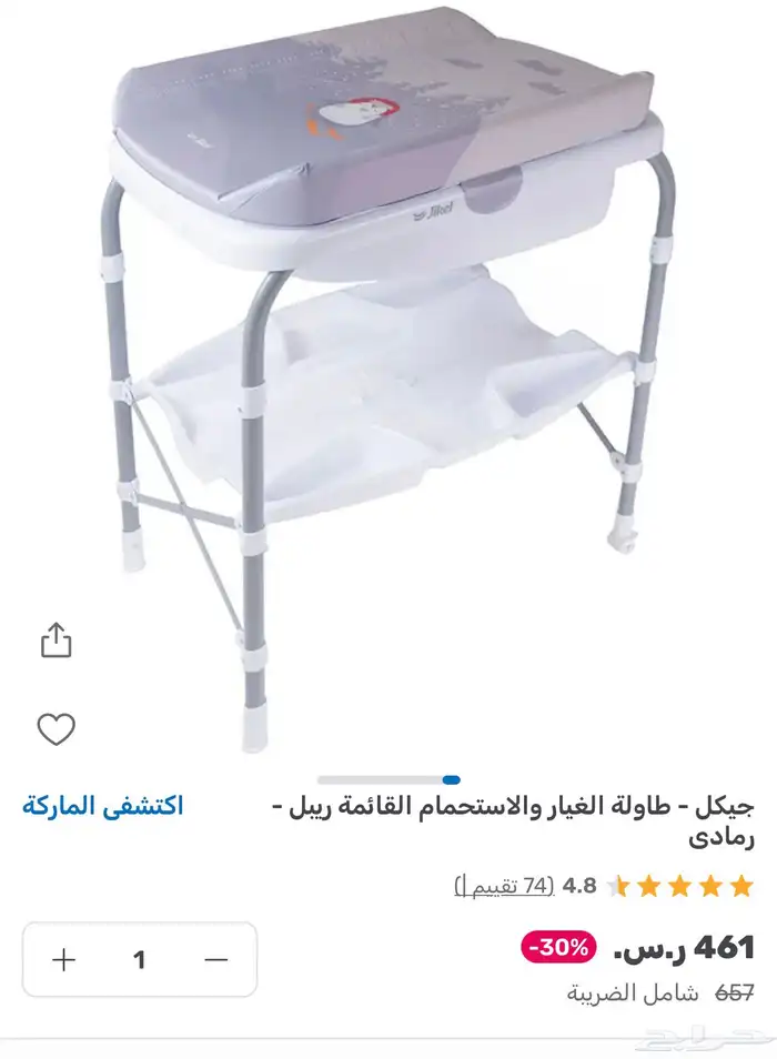 طاولة الاستحمام والتغيير للاطفال لحديثي الولادة ماركة جيكل 0