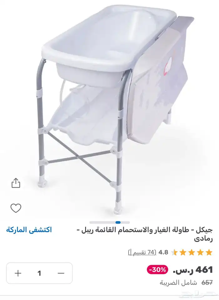 طاولة الاستحمام والتغيير للاطفال لحديثي الولادة ماركة جيكل 1