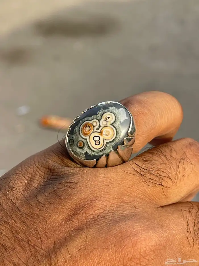 خاتم بحجر داوودي او عين الذيب يمني 21