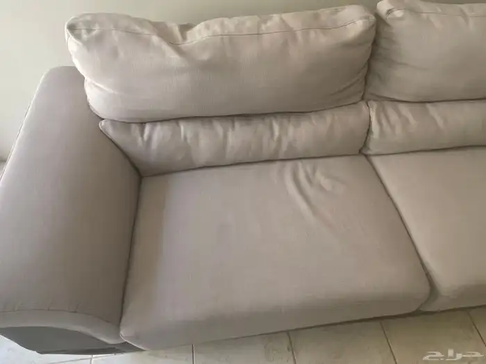 كنب 3 قطع من هوم سنتر مع غطاء للكنب 4